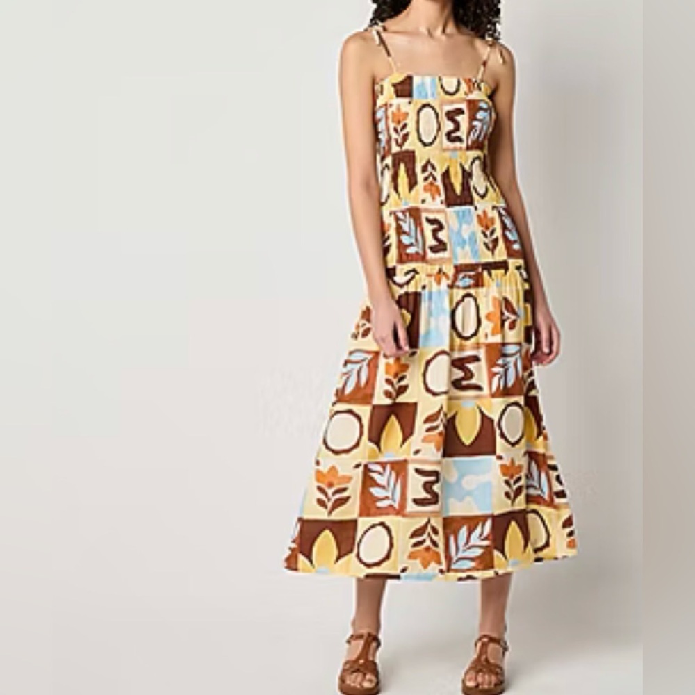 a.n.a Womens Smock Drop Waist Sleeveless Sundress